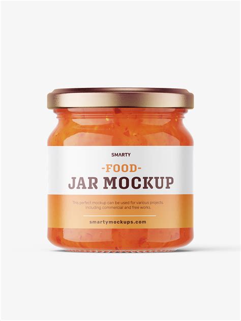 Download 350g Glass Jar with Sauce Mock-up